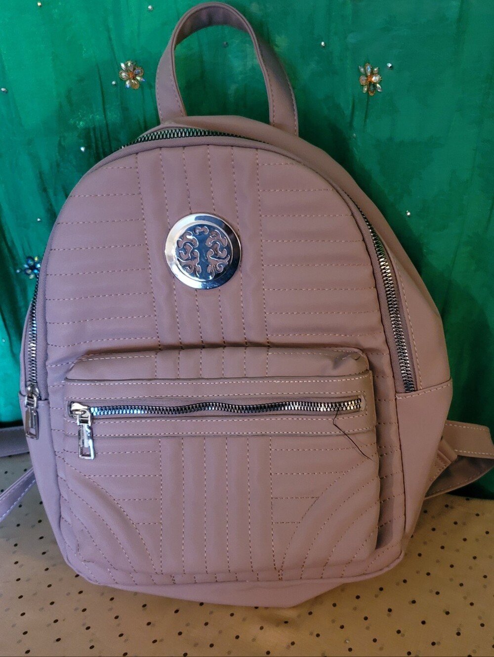 Quilted Mauve Women’s Mini Backpack - Stylish Everyday Bag